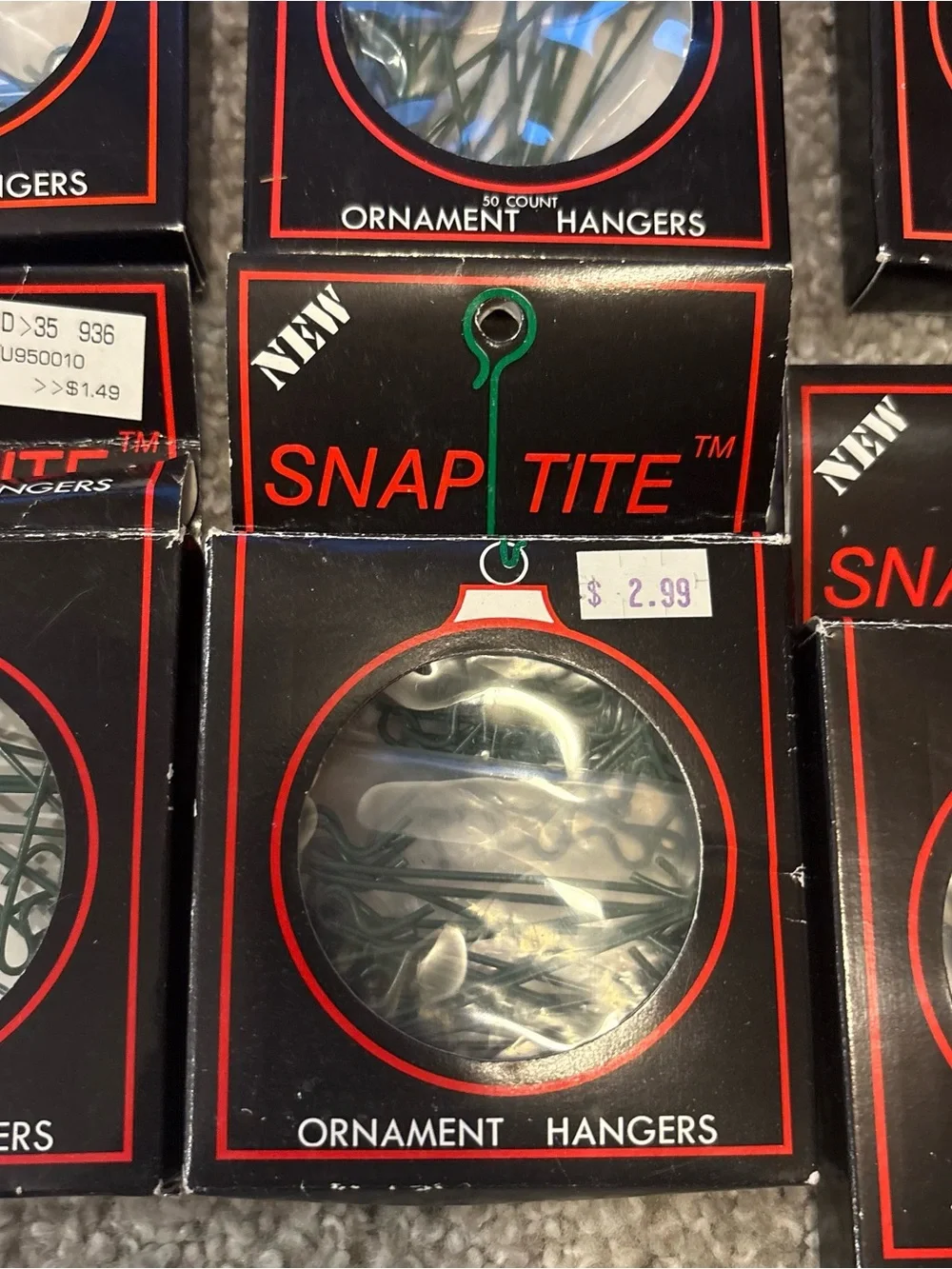Vintage Snap Tite Ornament Hangers – Green and Black Packaging NEW